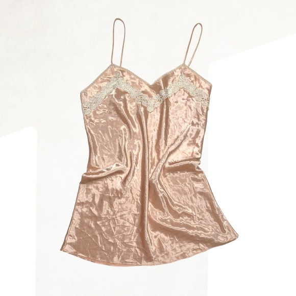 California Dynasty Other - Vintage 80s California Dynasty Pink & Cream Lace Slip Dress | Size Large